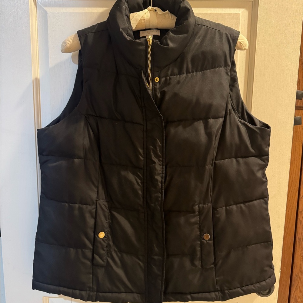 Charter Club Black Quilted Vest